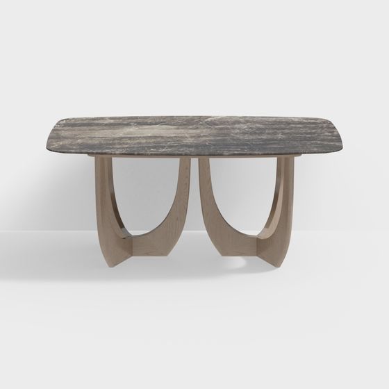 Stylish Marble Dining Table 3D model for Elegant Interiors