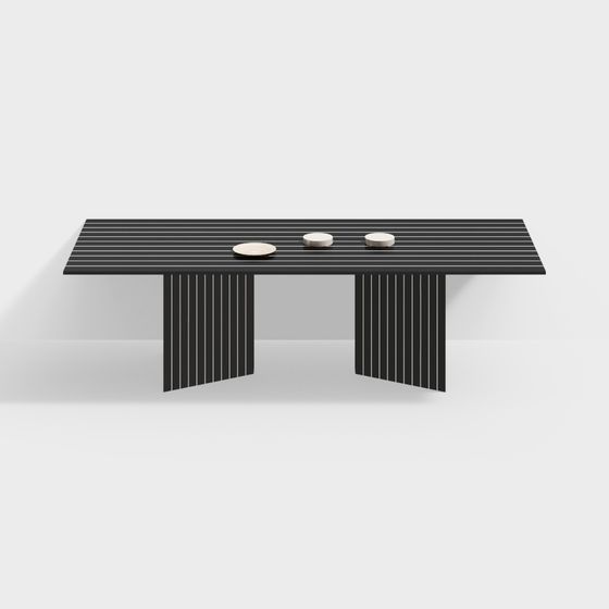 Striped Dining Table 3D Model