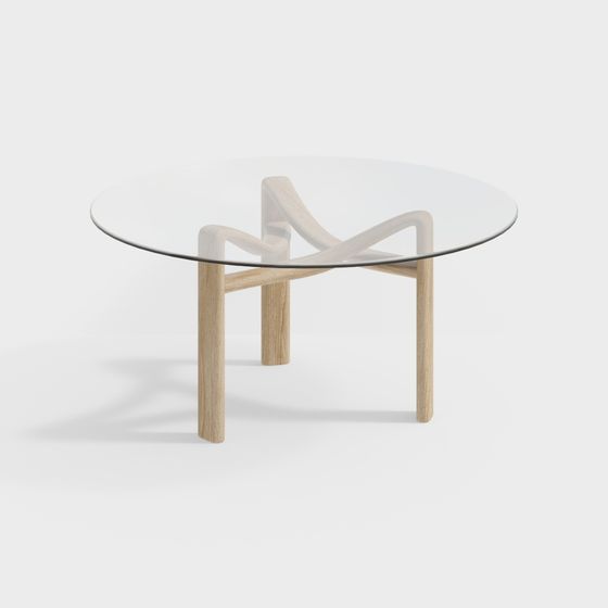 Streamlined Glass Table 3D model