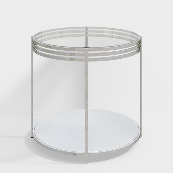 Cylindrical Metal Side Table 3D model