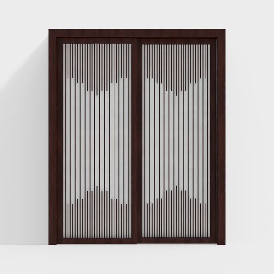 Streamlined Wooden Partition 3D model