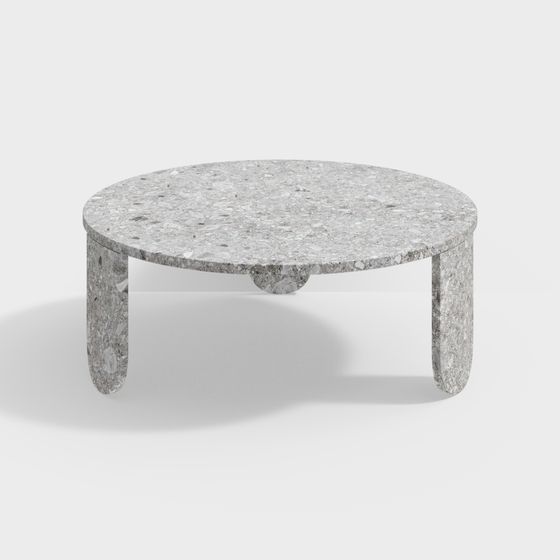 Concrete Round Table 3D model for Modern Design