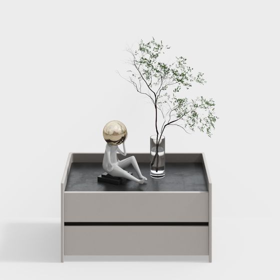 Thinker Low Poly Desktop Sculpture 3D model