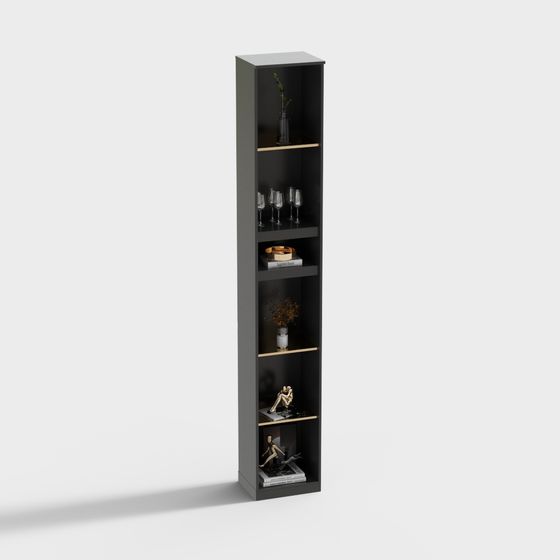 Stylish Low-Poly Bookshelf 3D Model for Modern Spaces