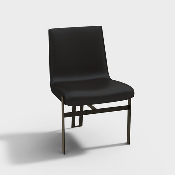 Urban Black Chair 3D model for Stylish Spaces