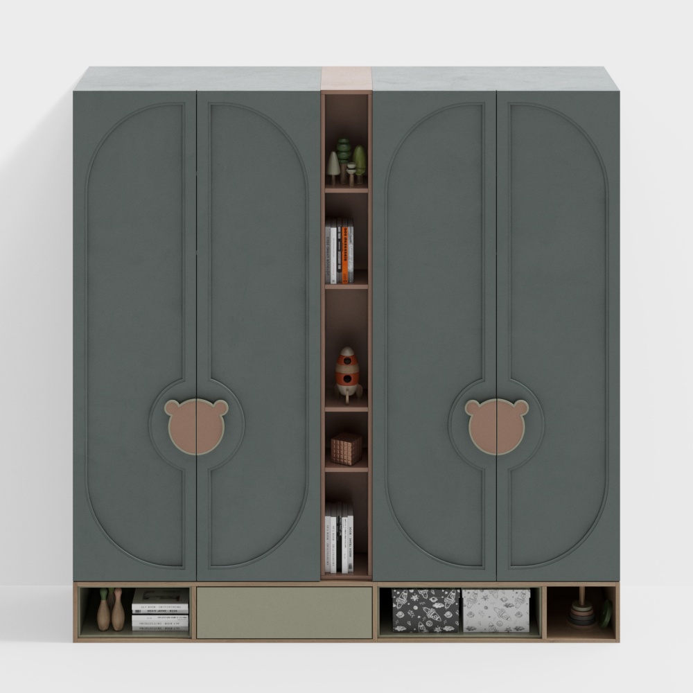 Modern Children's Wardrobe 3D Model ID_1136339236