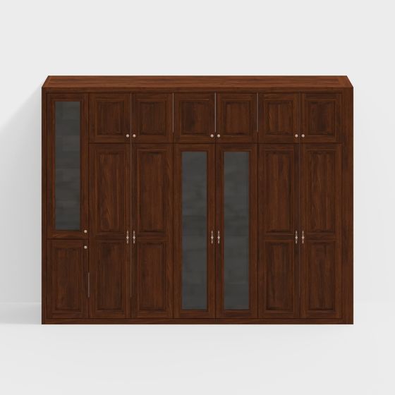 Classic Wooden Wardrobe 3D model for Stylish Interiors