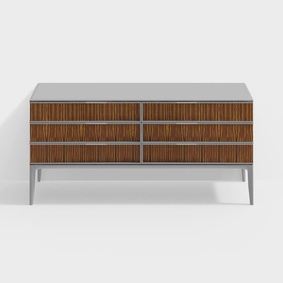 Mid-Century Modern Dresser 3D model for Creative Projects