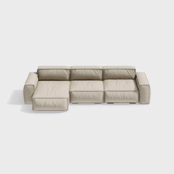 Elegant Low Poly Sofa 3D model for Interior Design