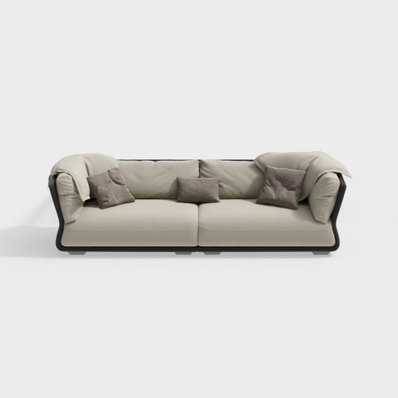 Urban Comfort Low-Poly Sofa 3D model for Modern Spaces