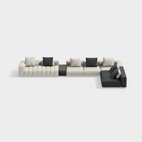 Elegant Low-Poly Sofa 3D model for Contemporary Spaces