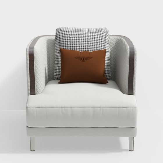 Chic Low-Polygon Sofa 3D model for Modern Interiors