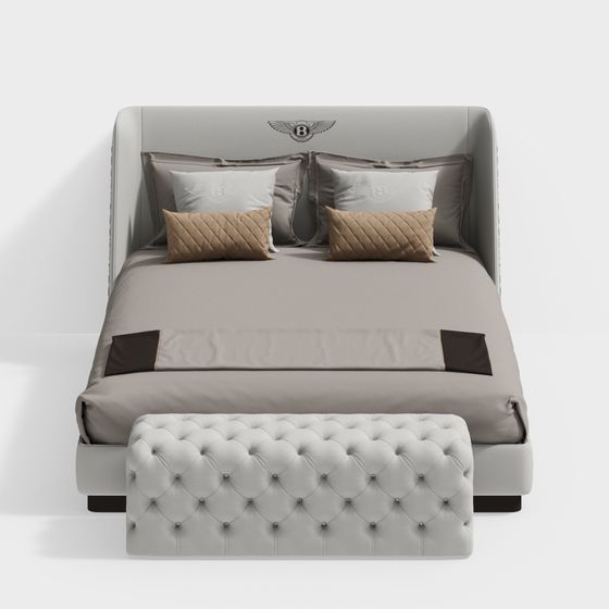Luxury Bentley Bed 3D model for Elegant Interiors