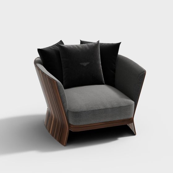 Elegant Low-Polygon Armchair 3D model for Modern Design