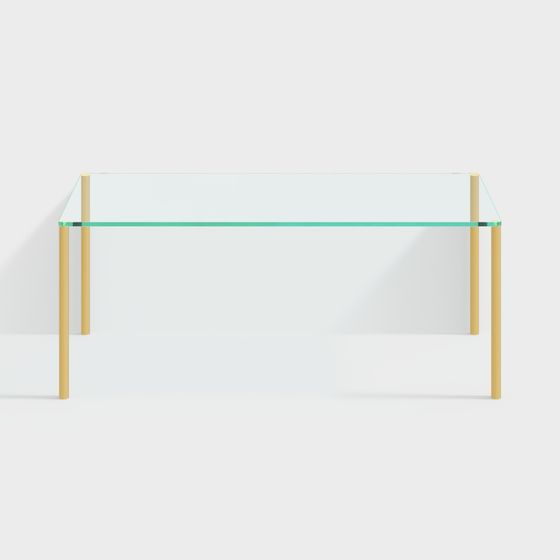 Modern Minimalist Glass Table 3D model