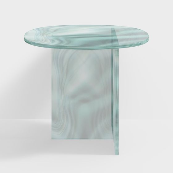 Stylish Glass Round Table 3D model