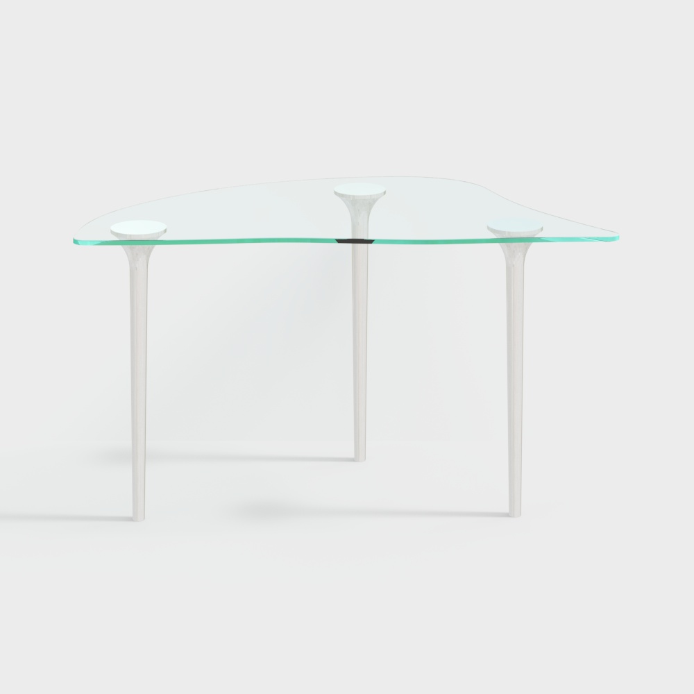Elegant Curved Glass Table 3D model