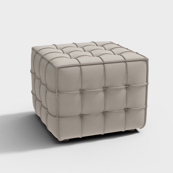 Cube Ottoman 3D model for Modern Design