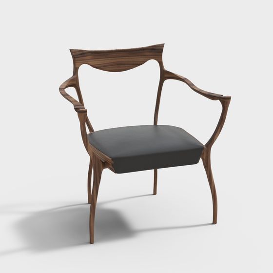 Elegant Curved Chair 3D model for Modern Design