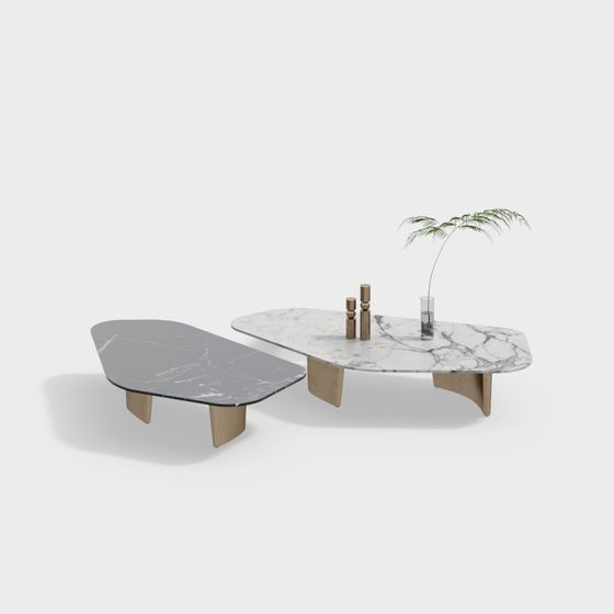 Stylish Marble Coffee Table 3D model for Modern Interiors