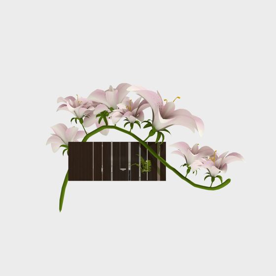 Charming Pink Lily 3D Model for Garden Scenes