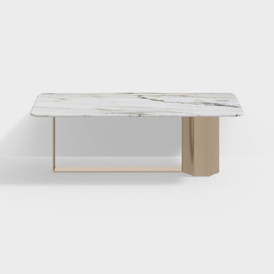 Stylish Marble Coffee Table 3D Model for Contemporary Spaces