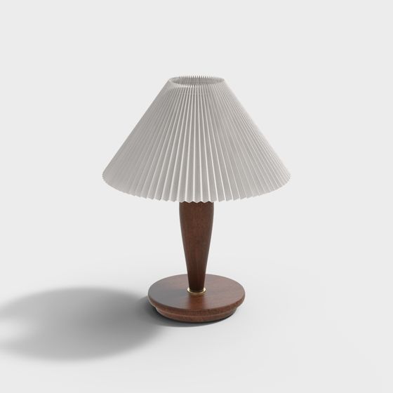 Mid-Century Pleated Table Lamp 3D model