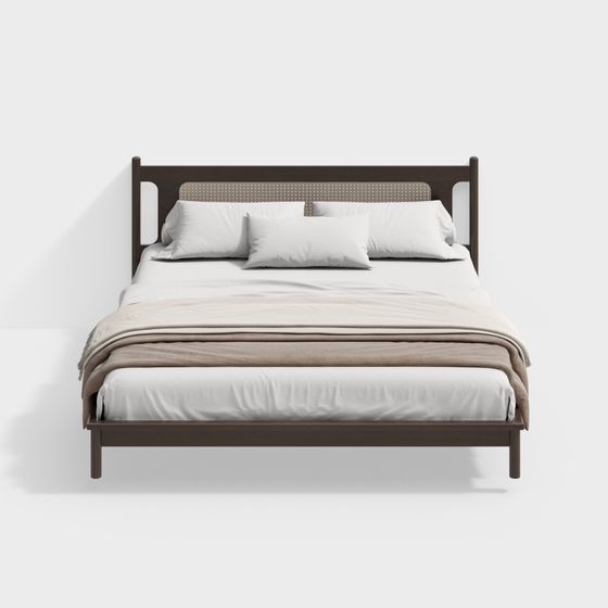 Modern Low-Poly Bed Frame 3D model