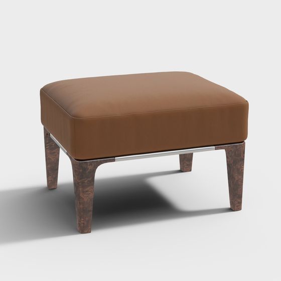 Stylish Square Ottoman 3D model for Modern Interiors