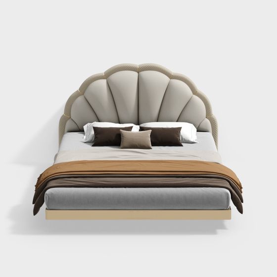 Stylish 3D Bed Model for Contemporary Designs