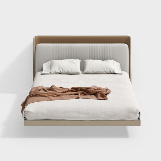 Stylish Minimalist Bed 3D Model for Modern Spaces