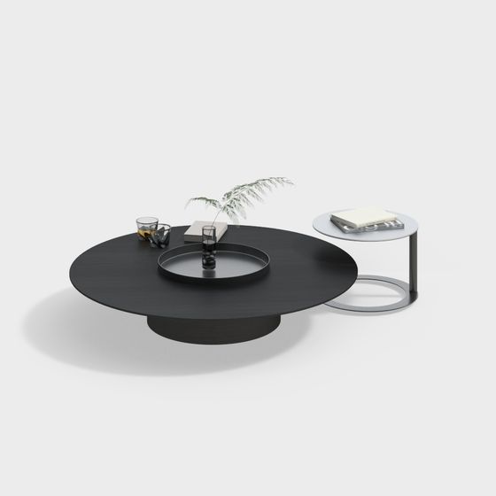 Stylish Round Coffee Table 3D model for Interiors