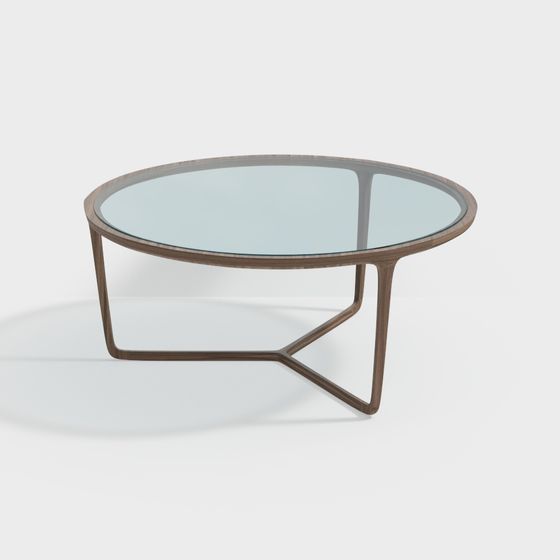 Sleek Glass Coffee Table 3D model