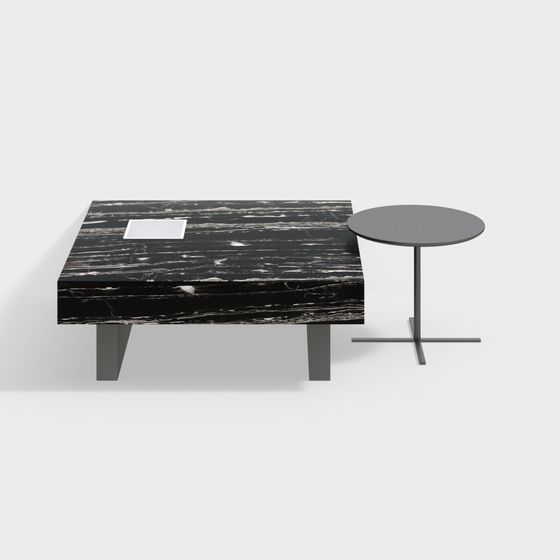 Contemporary Minimalist Table and Chair Set 3D model for Urban Spaces