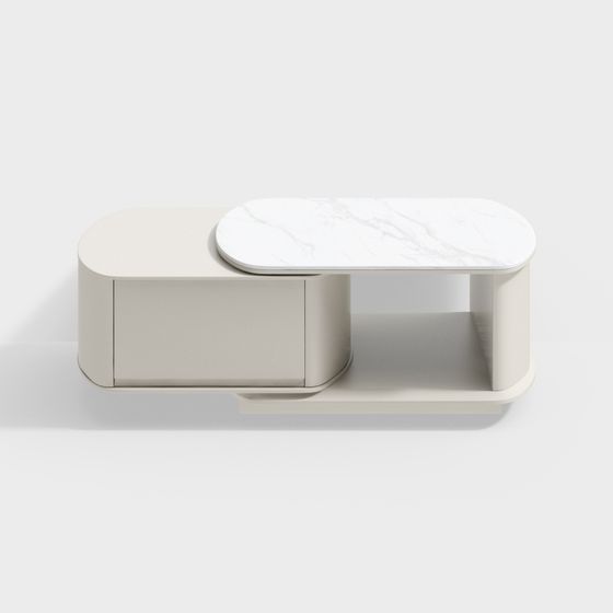 Sleek Marble Coffee Table 3D model