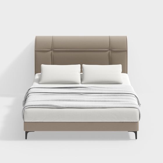 Sophisticated Low-Poly Bed Frame 3D model for Modern Interiors