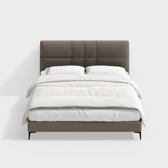 Elegant Low-Polygon 3D Bed Model