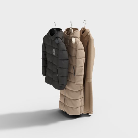 Low-Polygon Down Jacket 3D model