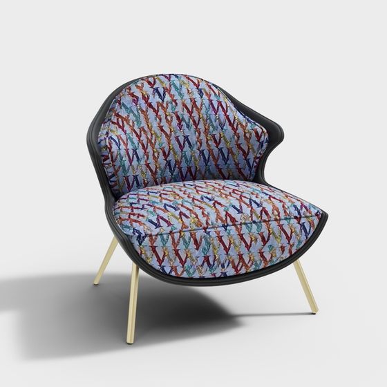 Vibrant Low-Poly Chair 3D model for Modern Design