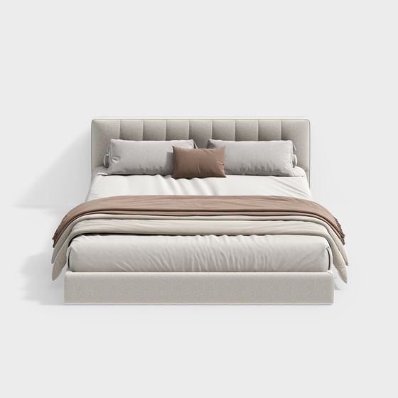 Contemporary Minimalist Bed 3D model for Modern Interiors
