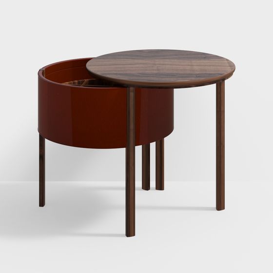 Unique Hidden Storage Round Table 3D model