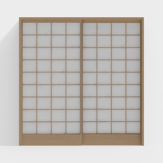 Low Poly Sliding Door 3D model