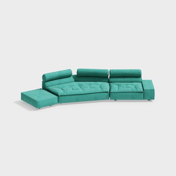 Stylish Low-Polygon Sofa 3D model for Modern Living Spaces