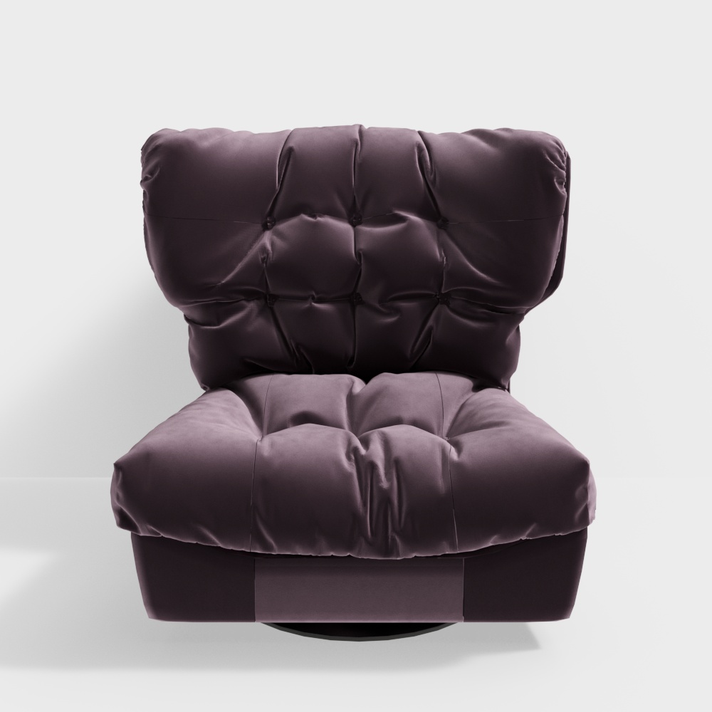 Velvet Sofa 3D Model – Purple Velvet Classic Design