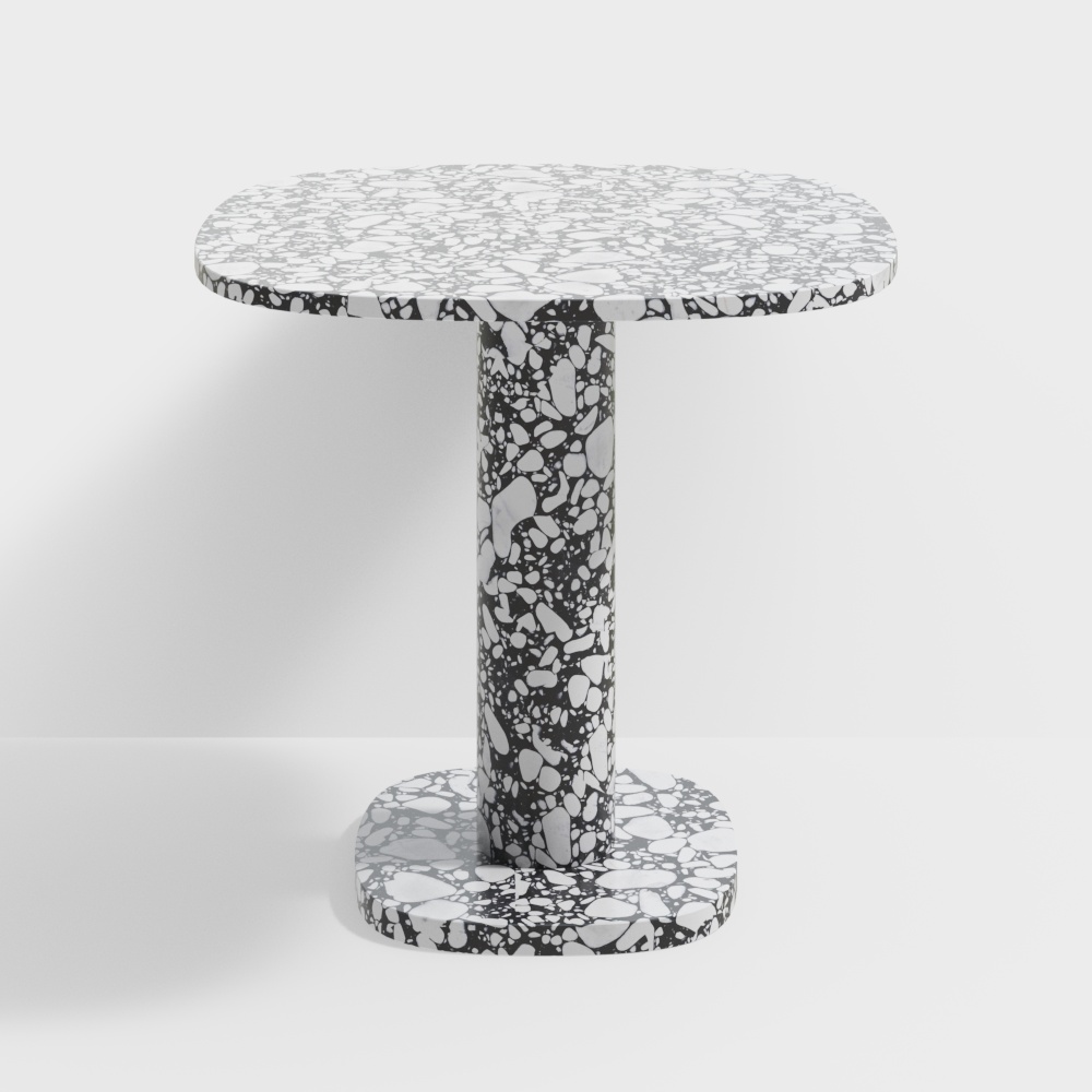 Urban Stone Round Table 3D Model – Minimalist Stone Texture