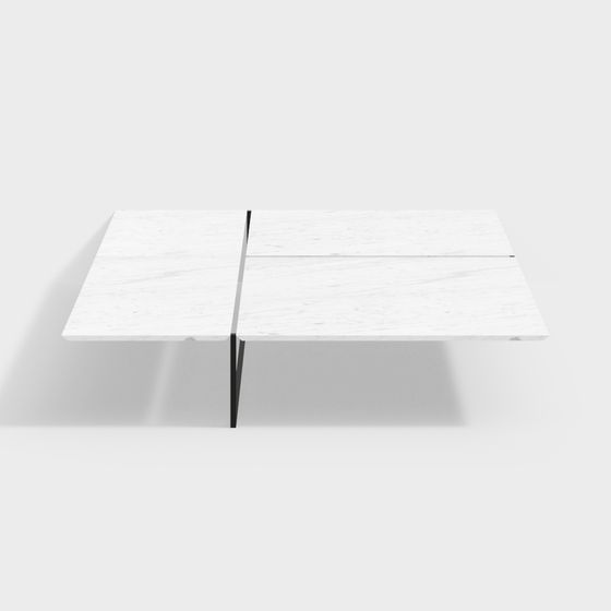 Elegant Double-Sided Marble Table 3D model