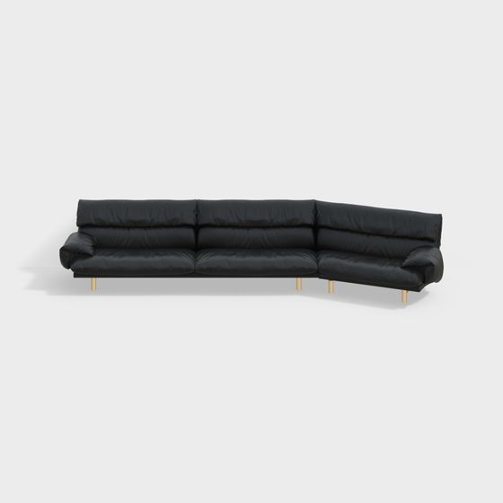 Urban Comfort Low-Poly Sofa 3D model for Creative Spaces