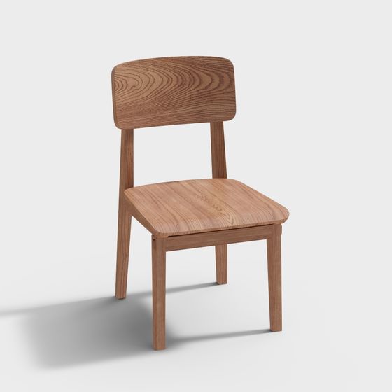 Low Poly Wooden Chair 3D model