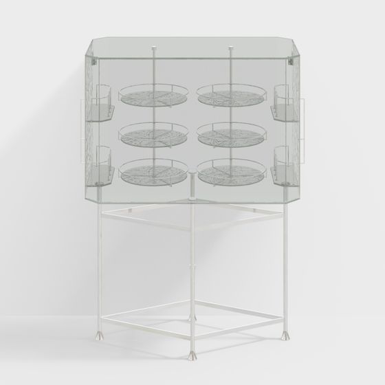 Minimalist Transparent Display Cabinet 3D model