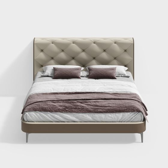 Urban Comfort 3D model Bed for Modern Interiors